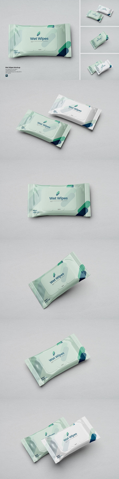 湿纸巾包装设计样机 (PDF,PSD)