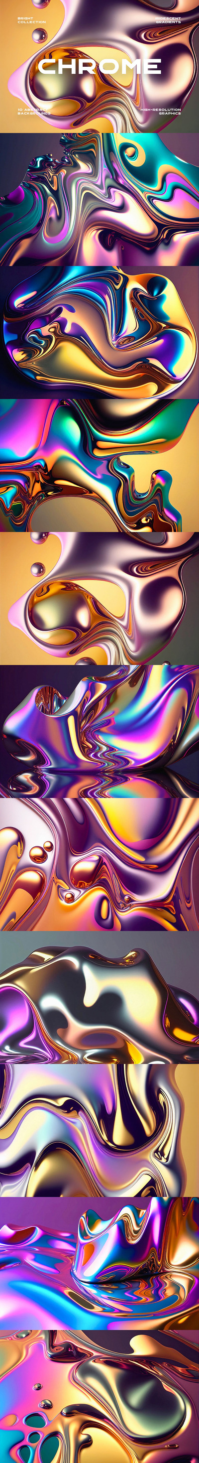 液体渐变铬背景 (JPG)