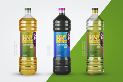 塑料透明水瓶包装设计样机 (PSD)