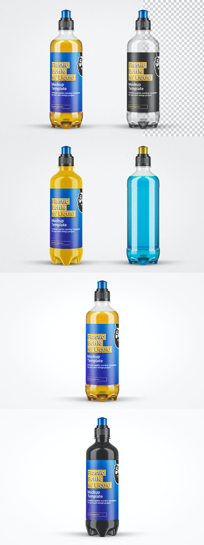 运动饮料透明水瓶设计样机 (PSD)