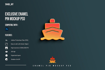 搪瓷别针设计样机 (JPG,PSD)