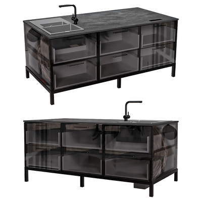 BY Furniture带水槽的玻璃橱柜3D模型（OBJ,FBX,MAX）