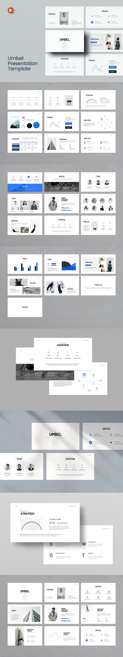 🔴时尚高端清新简约多用途的高品质powerpoint幻灯片演示模板（pptx）