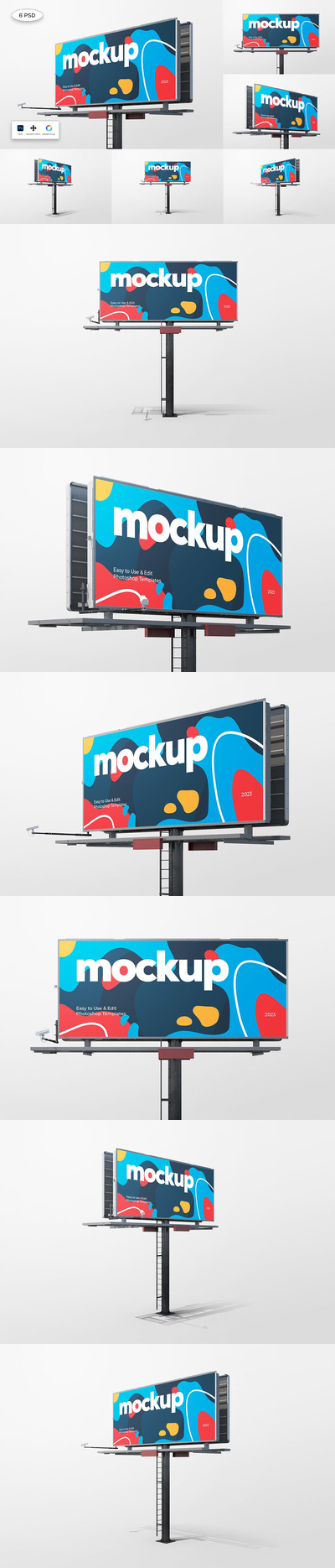 高速公路广告展示广告牌样机 (PSD)