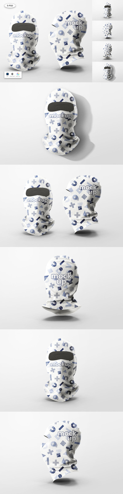 白色巴拉克拉法帽头套设计样机