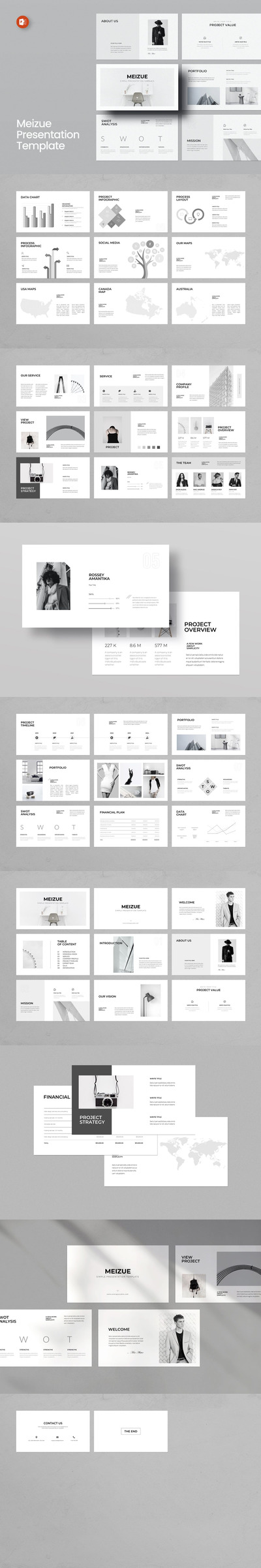 🔴时尚高端清新简约多用途的高品质powerpoint幻灯片演示模板（pptx）