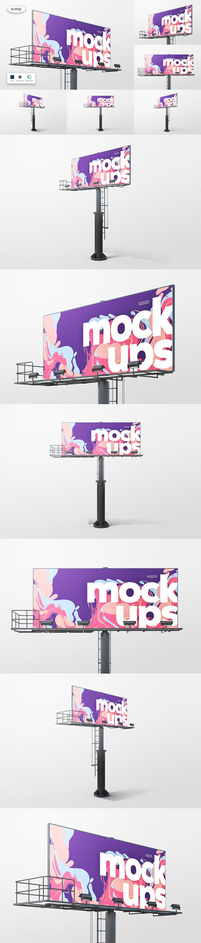 城市公路广告牌样机 (PSD)