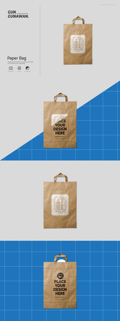 牛皮纸袋品牌设计展示样机 (PSD)