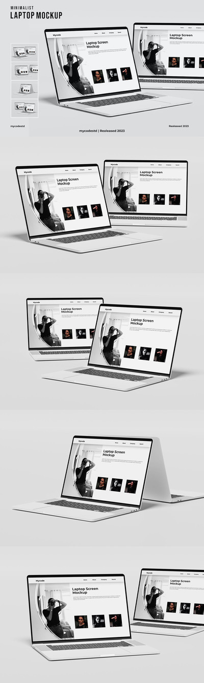 MacBook笔记本电脑屏幕样机模板 (PSD,PDF)