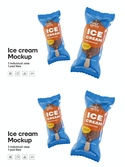 冰淇淋包装设计样机 (PSD)
