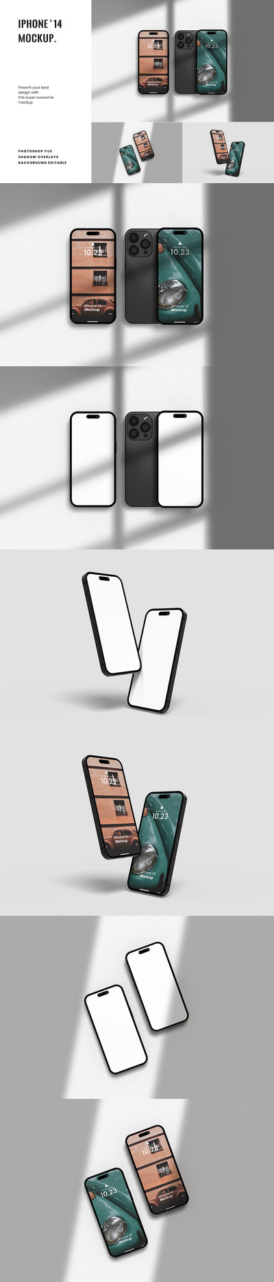 苹果iPhone 14灵动岛手机样机 (PSD)