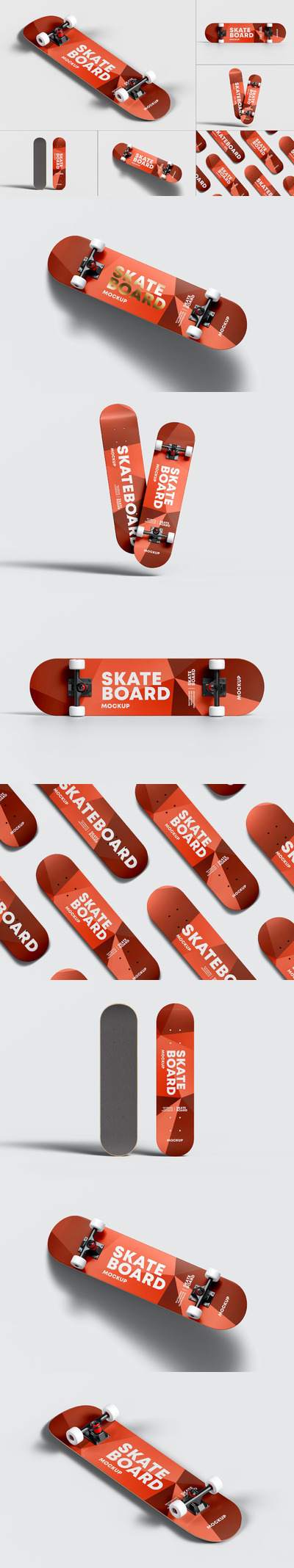 滑板品牌图案设计样机 (PSD,1.24GB)