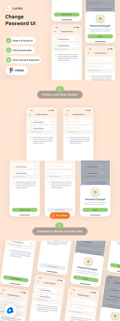 更改密码应用App UI Kit (FIG)