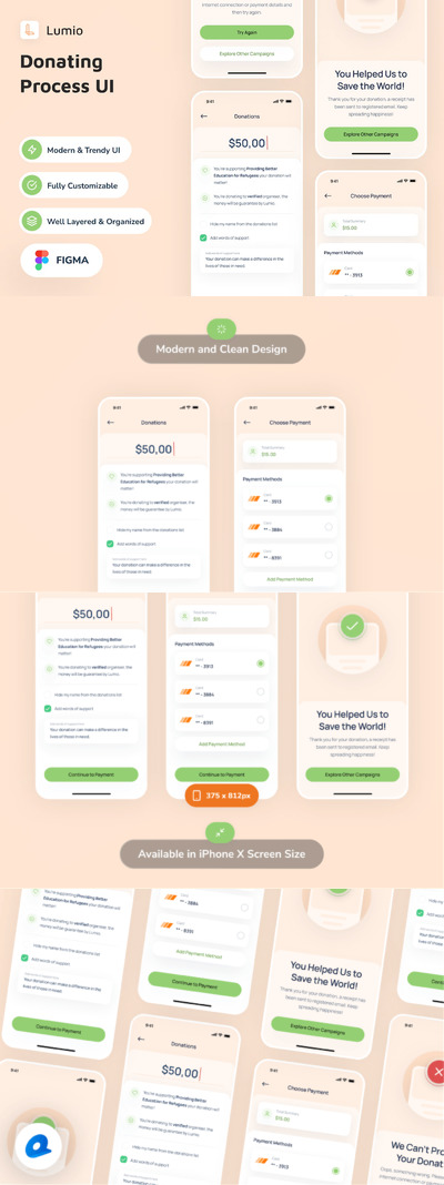捐赠流程应用App UI Kit (FIG)
