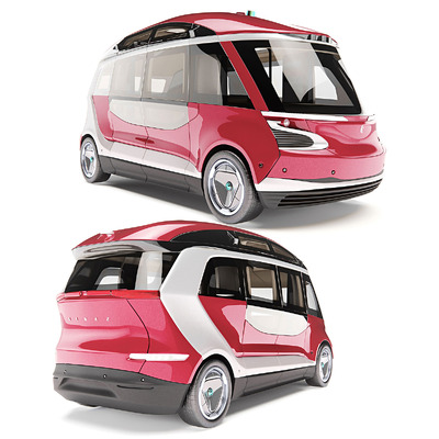 KAMAZ-1221 SHATL电动巴士3D模型（OBJ,FBX,MAX）