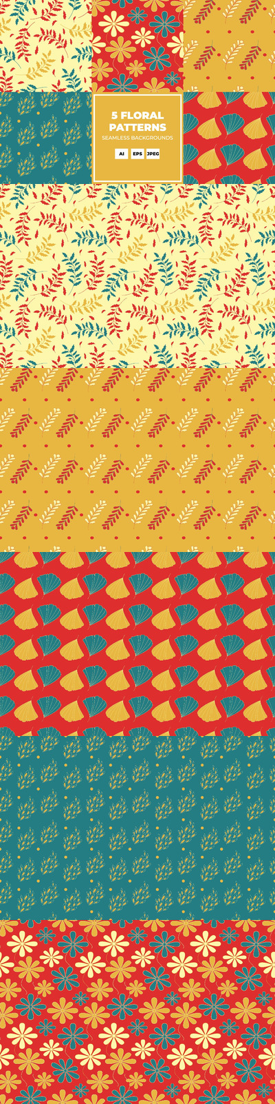 植物花卉图案背景文件下载 (AI,EPS,JPG)