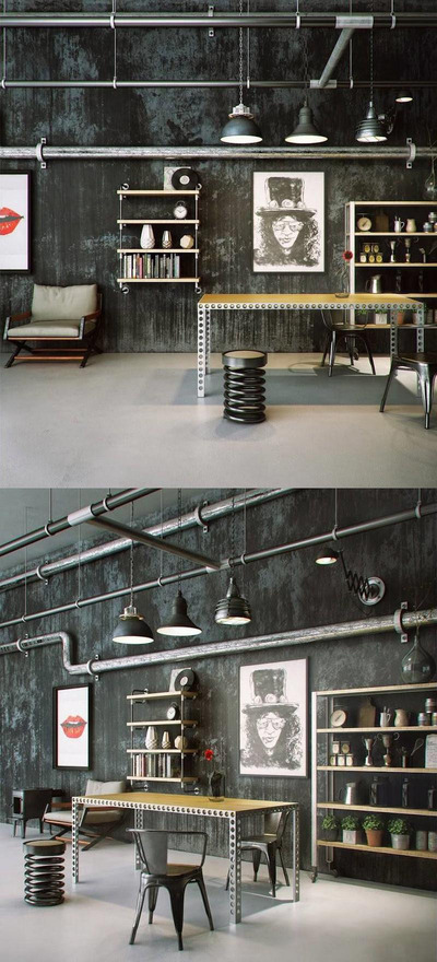 工业风阁楼设计 阁楼场景3D模型（MAX）