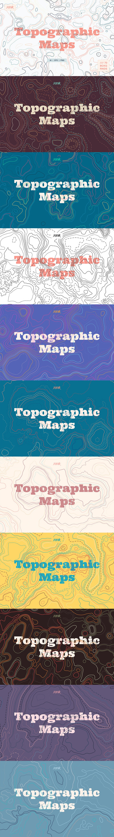 地貌图地形矢量图案 (AI,EPS,PNG)