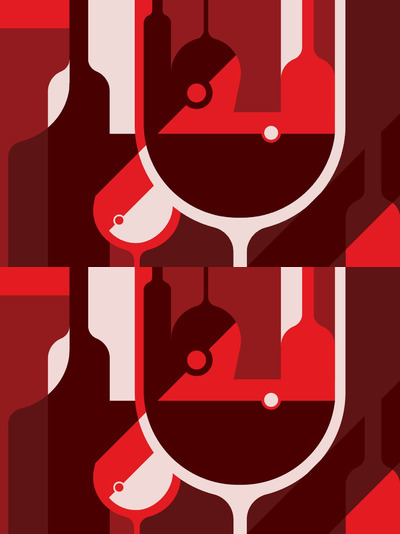 酒杯和酒瓶抽象矢量图案 (EPS,JPG)