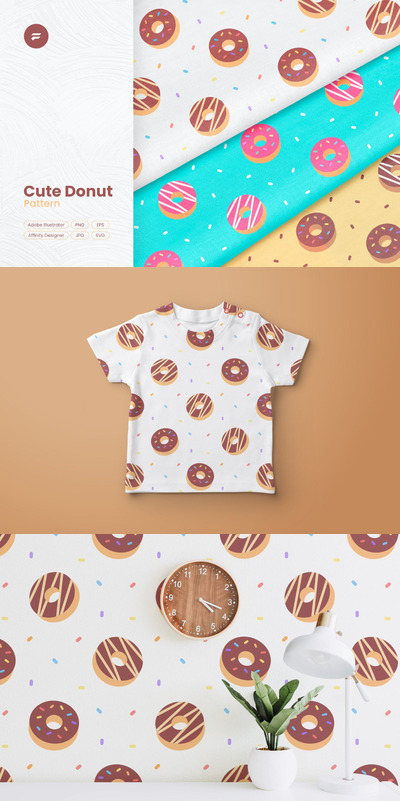 甜食甜甜圈愉悦矢量图案背景文件下载 (AI,EPS,JPG,PNG,SVG,AFDESIGN)