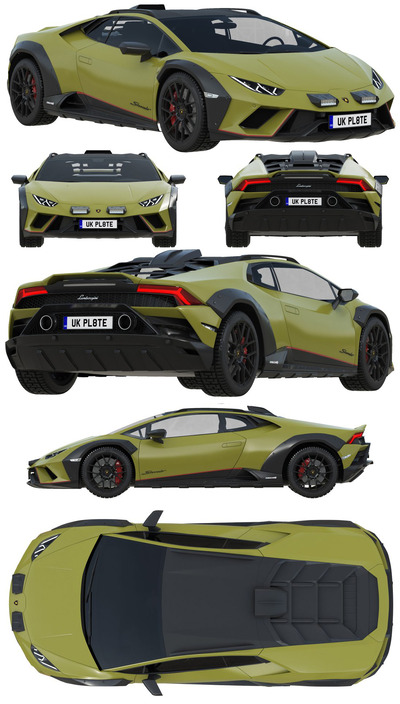 兰博基尼Lamborghini Huracan Sterrato跑车3D模型（OBJ,FBX,MAX）