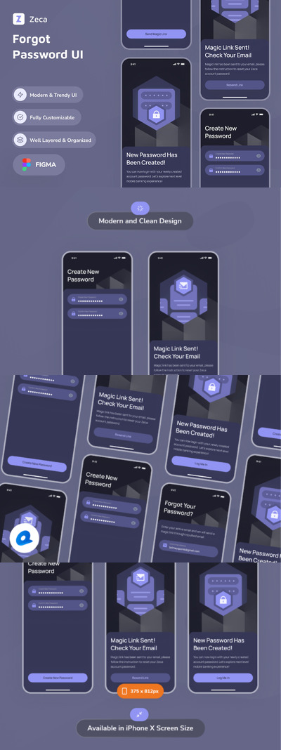 忘记密码应用APP UI KIT (FIG)