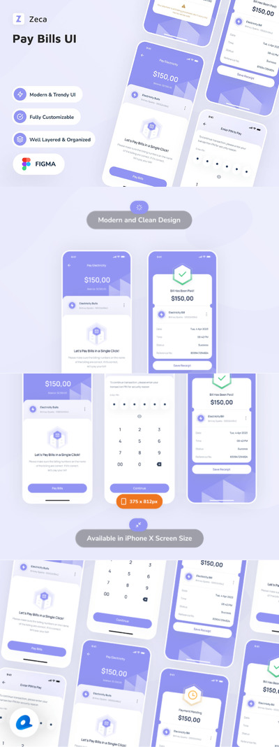 支付账单应用APP UI KIT (FIG)