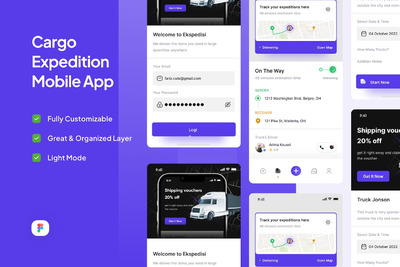 货车运输管理移动应用APP UI KIT (FIG)