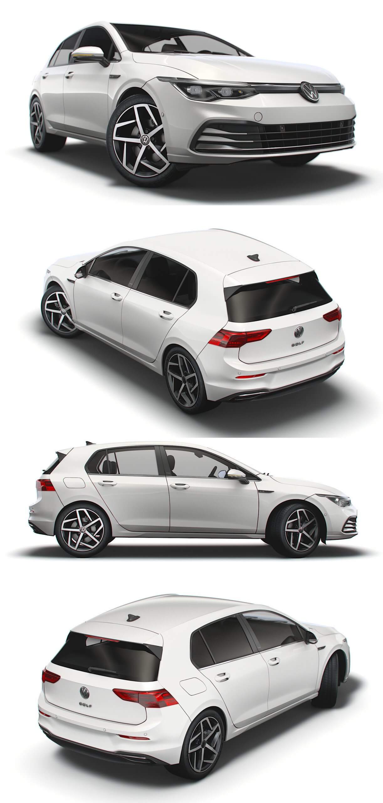 2021大众VW Golf Style汽车3D模型（OBJ,FBX）