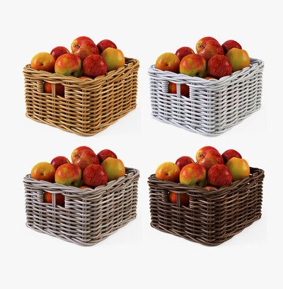 宜家编织篮中的苹果3D模型（MAX）