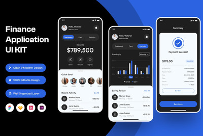金融移动应用APP UI KIT (FIG,SKETCH,XD)