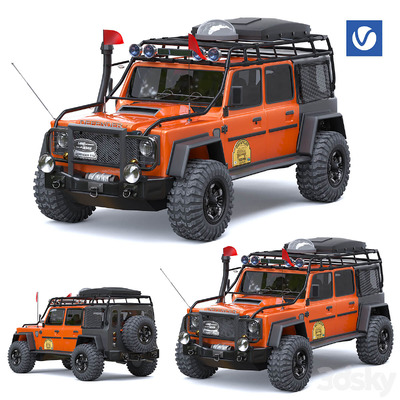 路虎Land Rover Defender off road越野车3D模型（OBJ,FBX,MAX）