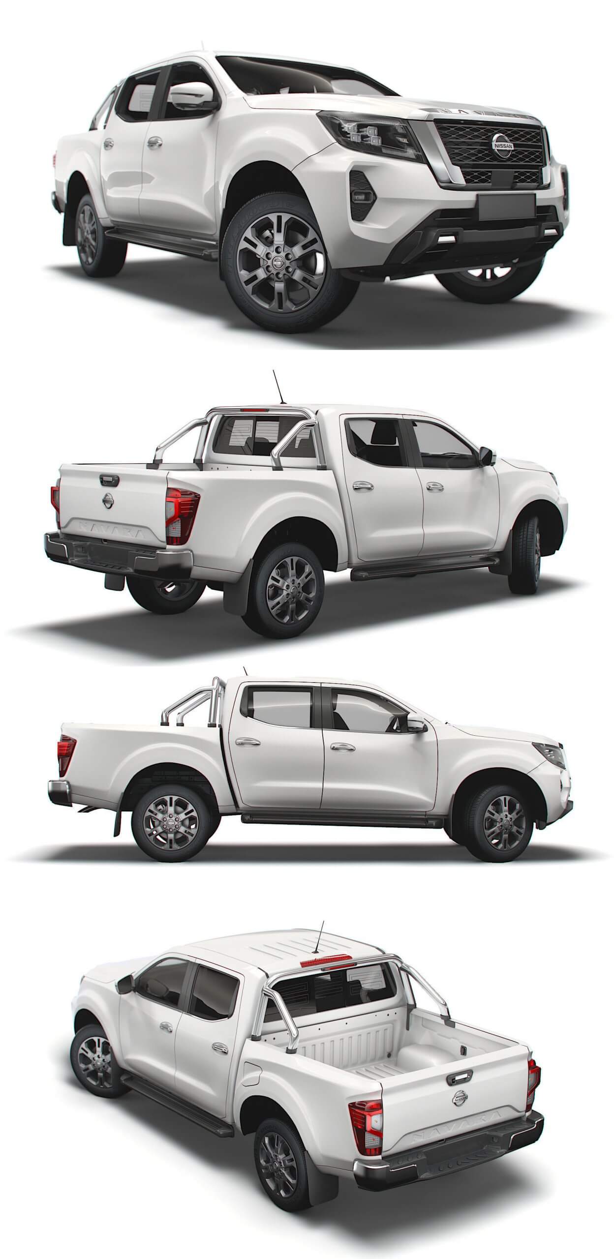 2021日产Nissan Navara Tekna Double Cab皮卡车3D模型（OBJ,FBX）