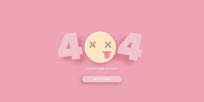 笑脸表情404错误插画素材模板[eps]