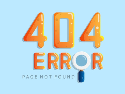 页面未找到404错误网页插画素材[eps]
