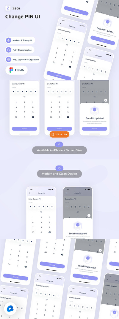 更改PIN应用APP UI KIT (FIG)