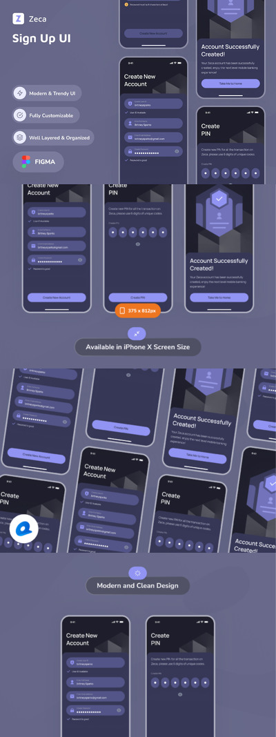 注册 App UI 深色模式APP UI KIT (FIG)