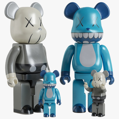 Bearbrick KAWS潮玩low poly 3D模型（OBJ,FBX,MAX）