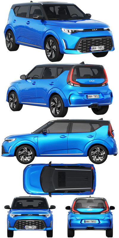 2023起亚KIA SOUL SUV汽车low poly 3D模型（OBJ,BLEND）
