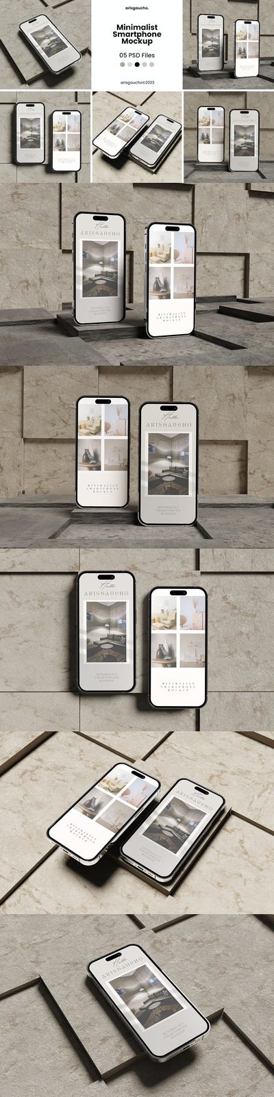 极简主义智能手机模型V3样机 (PSD)