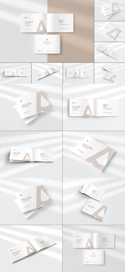 杂志实物模型套装样机 (PSD,JPG)