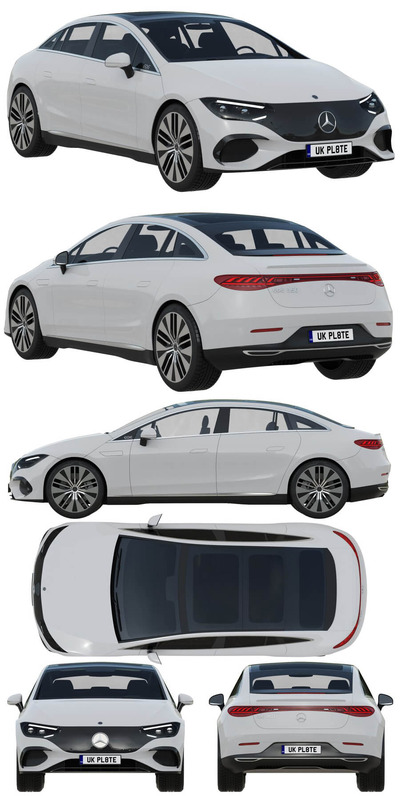 奔驰Mercedes Benz EQE汽车3D模型（OBJ,FBX）