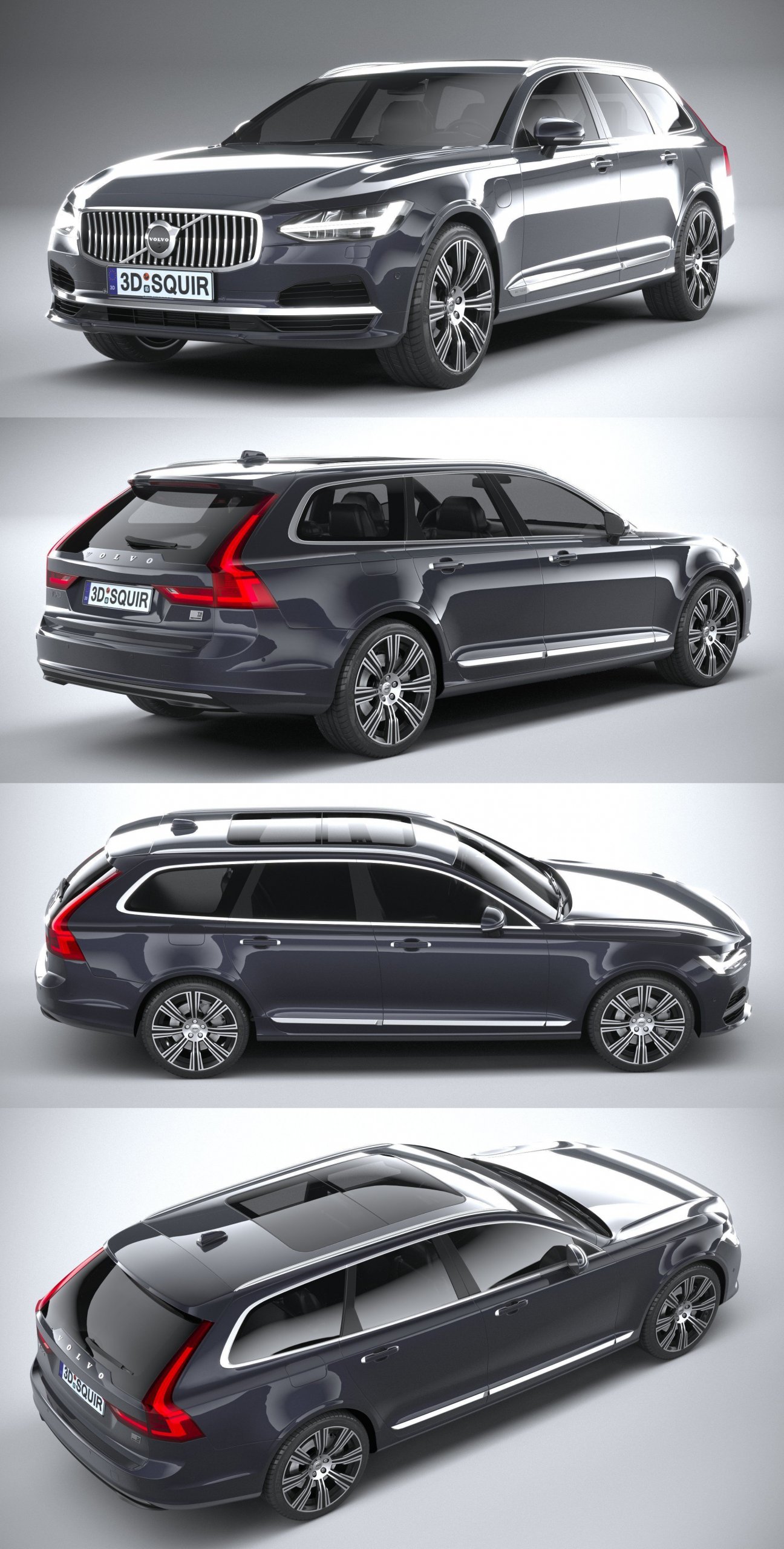 2020 Volvo V90 Estate SUV汽车3D模型（OBJ,FBX）
