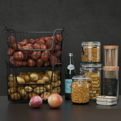 土豆 洋葱 玉米粒等厨房食品组合3D模型（FBX,MAX）