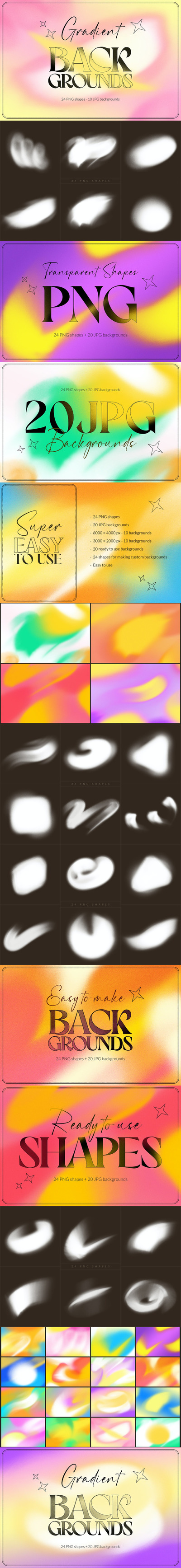 渐变背景和形状 (JPG,PNG)