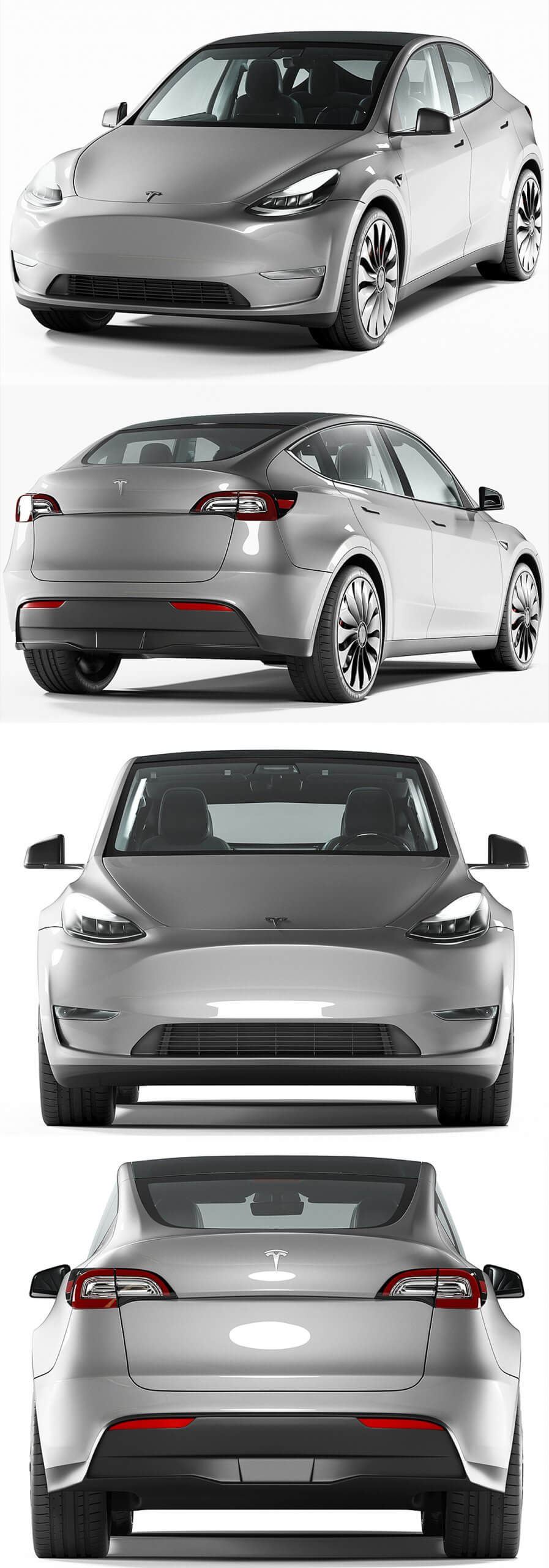 Tesla Model Y汽车3D模型（OBJ,FBX,MAX）