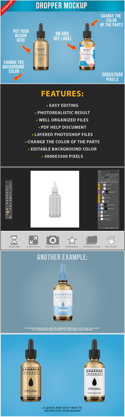 滴管玻璃模型样机下载 (PSD)