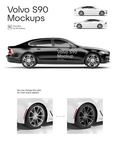 沃尔沃S90实体模型样机下载 (PSD)