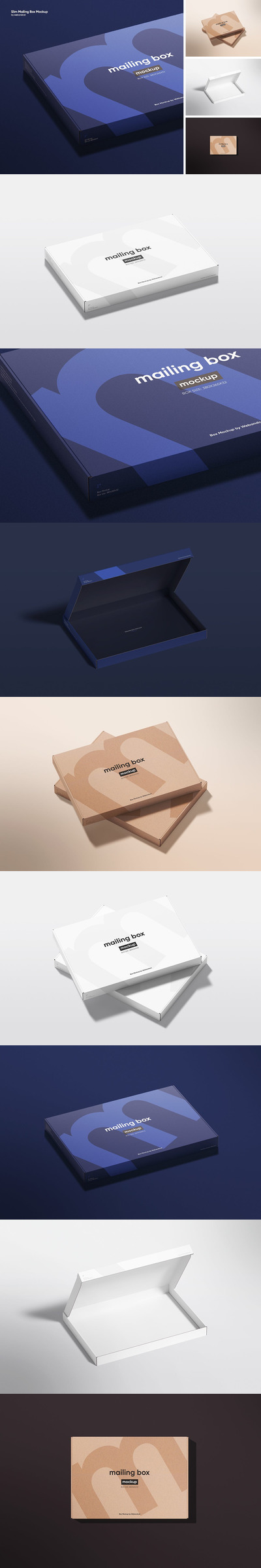 飞机盒/超薄快点包裹包装实物模型样机下载 (PSD)