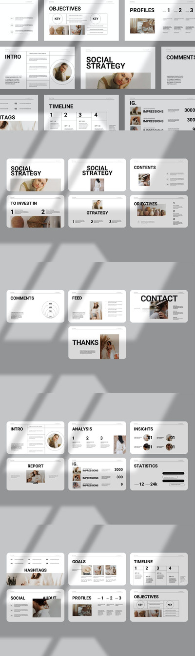 社交策略内容展示PPT模版 (PPTX)